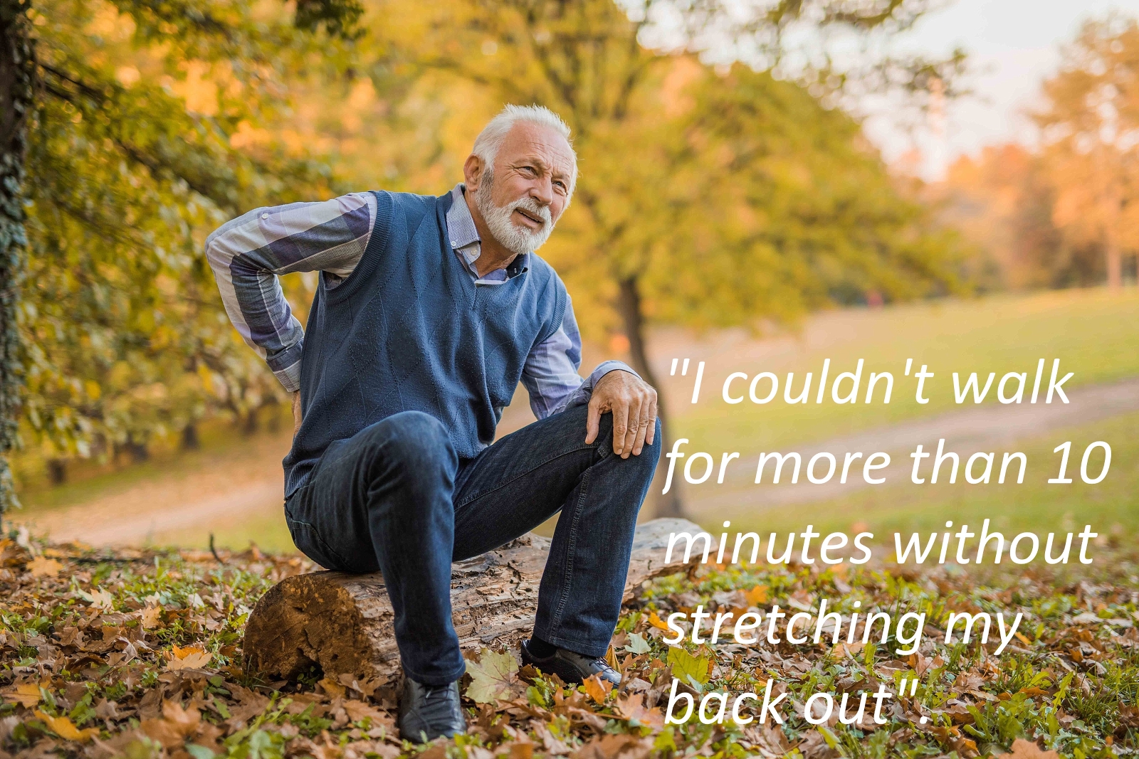 man sitting down to get sciatica pain relief